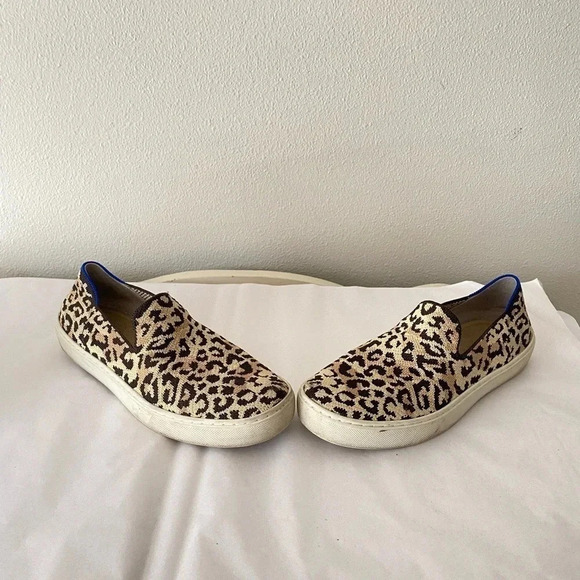 Rothy’s Leopard Animal Print Slip on Knit Sneakers Size 8 - Picture 3 of 7